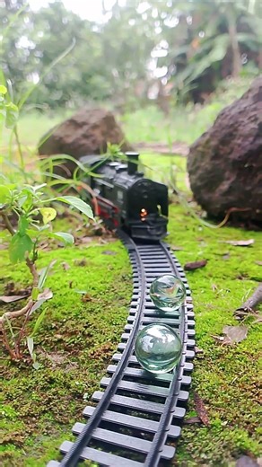 TRAIN VS GLASS BALL 🚂💥 -Model Train #trainjourney #train #railking #asmr