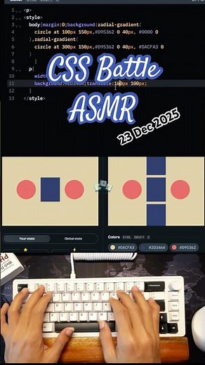 ASMR CSS-Battle December 23rd 2025 #programming #cssbattle #asmr #shorts