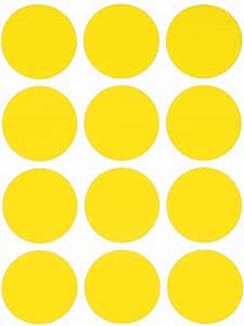 Royal Green Color Coding Dot Stickers in Yellow 1.5 inch (3.8 cm) - 600 Pack
