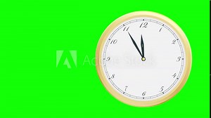 Vintage old clock. Motion graphics shape animation. Five 5 minutes to twelve o'clock countdown time. Movement of the minute hand Stock Video