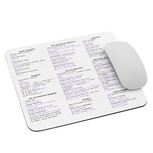 Linux Cheat Sheet Mouse Pad – Programmer, Developer Gift - Etsy Canada