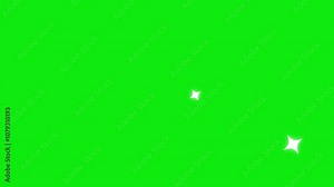 twinkle star glowing effects on Motion graphics by After Effects, white cartoon, Shine Sparkling animation, flat, vector, doodles style, blust stars blinking on green screen background. night sky 4k