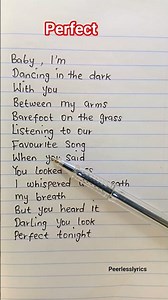 Sing along and learn English with "perfect "song lyrics by Ed-Sheeran #shorts #edsheeran #perfect