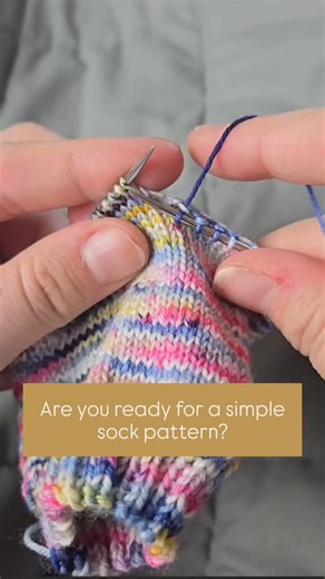 Katie | Knitting & Oils on Instagram: "🩶 Free sock pattern! 🩶 Are you ready for a simple sock pattern? I took all my favorite sock techniques and put them into one free vanilla sock pattern. Cabled cast on, magic loop, heel flap and gusset, and a kitchener toe. Comment the word "sock" and I'll send it your way!"