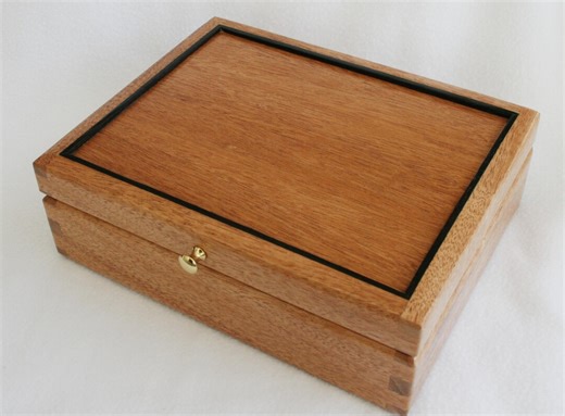 Handmade Mahogany Keepsake Box: Solid Mahogany Top and Bottom, Brass Lift Knob, Made in USA - Etsy