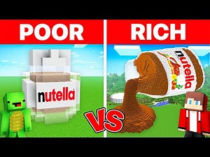 Mikey POOR vs JJ RICH NUTELLA House Build Challenge in Minecraft (Maizen)