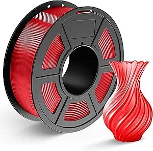 TECBEARS PLA 3D Printer Filament, PLA Filament 1.75mm, Neatly Wound 3D Printing Filament, Dimensional Accuracy +/- 0.02 mm, 1Kg Spool(2.2 lbs), Fits for Most FDM 3D Printers, PLA Transparent Red