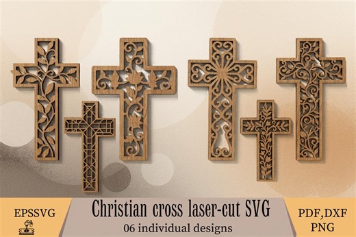Christian Cross Laser Cut Svg Bundle, Ornamental Cross Svgg, Religious Cross DXF EPS PDF, Glowforge Cricut Laser Cut Files, Faith Wall Art - Etsy