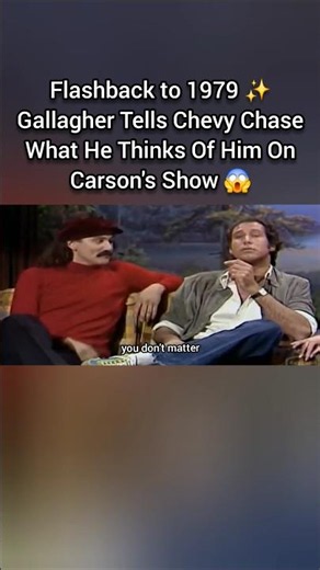 Flashback to 1979 ✨️ Gallagher Tells Chevy Chase What He Thinks Of Him On Carson's Show 😱