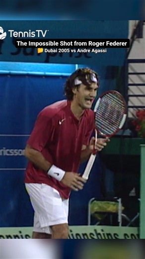 The legendary Impossible Shot from Roger Federer | Dubai 2005 vs Agassi 🎥 ‪@tennistv‬ ‪@ATPTour‬
