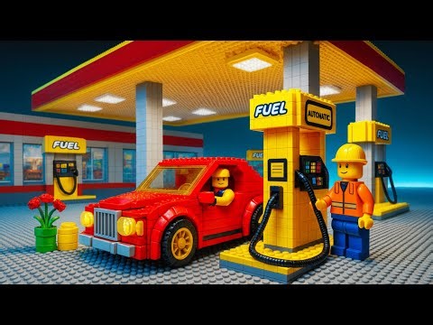 Designing and Building a Full LEGO Gas Station Model