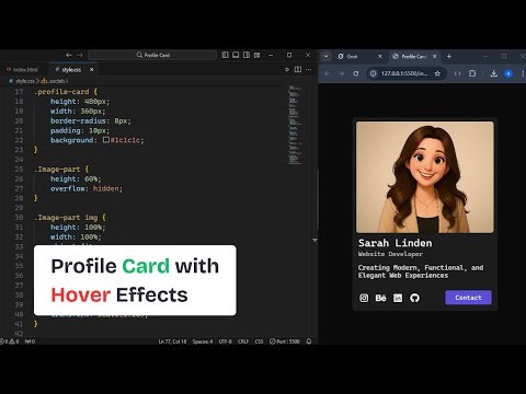 Create a Stunning Profile Card with HTML & CSS | Hover Effects Tutorial