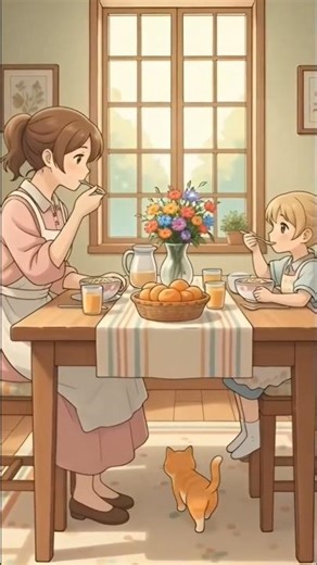 Early Morning Breakfast Peacefully relaxing #animation #ghibli #kidschannel #happykidstv