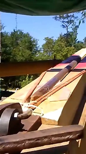 My Giant Torsion Ballista Launching a Giant Bolt!