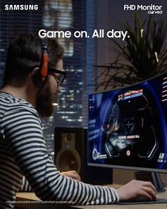 8.8K views · 160 reactions | It’s game on with the Samsung CRG5 Monitor. Say goodbye to blurry images and screen lag with its 240Hz Refresh rate and NVIDIA® G-SYNC™ compatibility. Visit spr.ly/OperationalRetailers4 and get yours now! #StaySafe #EnjoyHome #HomeEntertainment #StayHome #IndoorFun #Gaming #Cinema | Samsung | Facebook