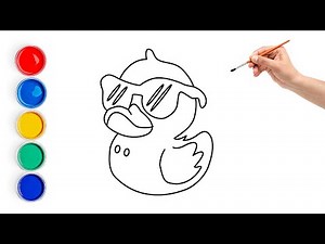 Duck with Sunglass Drawing for Kids | Easy Step-by-Step Duck Drawing Tutorial 🦆🎨
