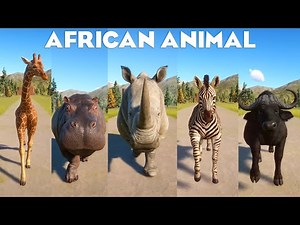 Reticulated Giraffe, Southern White Rhinoceros & Other African Animal in Planet Zoo Gameplay