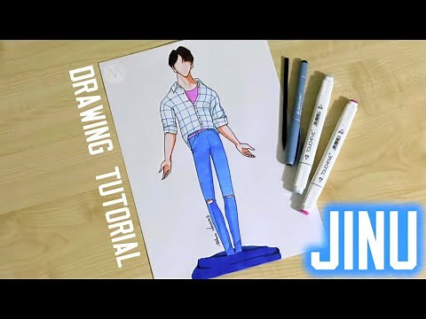 How to draw Jinu full body from Saja Boys / KPop Demon Hunters