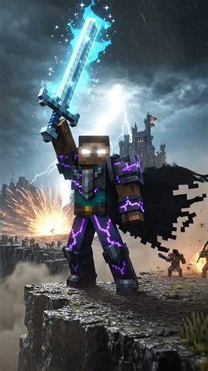 Herobrine Minecraft King ⚔️ | Epic Thunderstorm Battle 🏹🔥