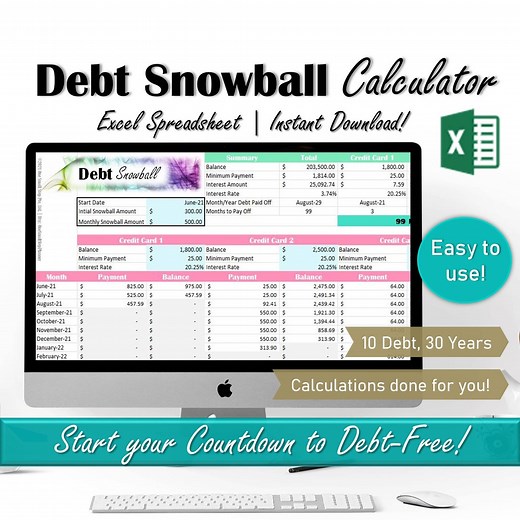 Debt Snowball Excel Spreadsheet, Dave Ramsey Snowball Debt Spreadsheet, Debt Payoff Calculator, Personal Finance Debt Payment Tracker - Etsy