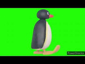 pingu walking green screen