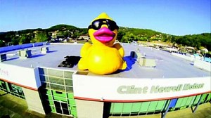Giant inflatable duck taken from roof of Roseburg auto center