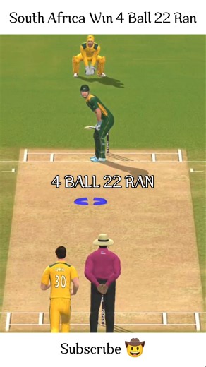 South Africa Win 4 Ball 22 Ran 💥 | Real Cricket 24 #shorts