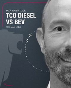 How does the TCO of eTrucks compare to diesel trucks? 🚛 In today's episode of 🎙️ MAN Cabin Talk, our guest, Thomas Böll, Pricing Manager at MAN, will briefly explain the differences. It's worth tuning in! 👉 The whole episode is available here: https://go.man/dM3IG2sl Hashtags: #MANTruckAndBus #MANeTruck #MANSustainability #eMPOWERINGYou #eMOBILITY | MAN Truck & Bus
