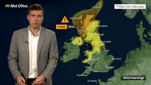 Weekend weather 02/10/2025 – Windy & showery after Storm Amy – Met Office weather forecast UK