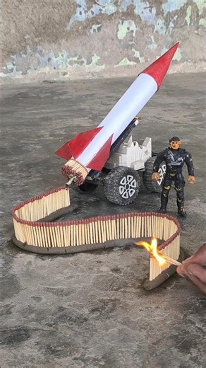 Wait For End | Unique Paper card Rocket Truck Missile start with match fire sticks #experiment