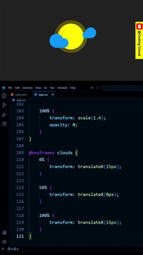 Beautiful HTML CSS Weather Animation | #shorts