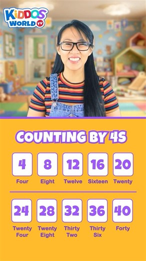Count by 4s with Miss V | Skip Counting by 4 for Kids | Learn to Count by Fours