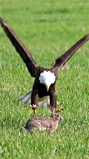 Eagle snatches rabbit from field. #eagles #rabbit