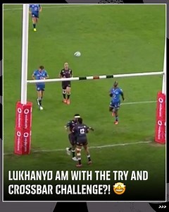 Scores the try and hits the crossbar challenge 🤭 Lukhanyo Am is built different 💯 #URC | The Sharks | BKT United Rugby Championship