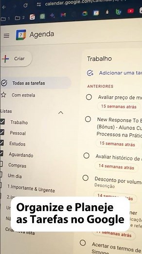 Incrível organize as tarefas em 30 segs google tarefas