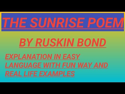 The Sunrise Poem By Ruskin Bond||Poem|| #Ruskin Bond Poetry||English Literature😊