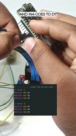 NodeMCU + L298 Motor Driver Connection | Wireless DC Motor Control Part 3 #shorts #subscribe #like