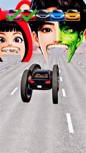 ANGELS vs DEMONS vs BIG & SMALL CARS 💥 | Jinu Half Demon, Zoey & Sajja #beamng #kpop