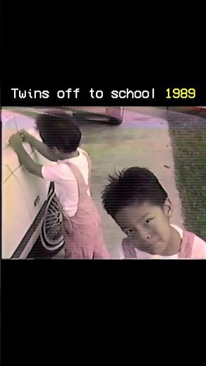 Twins off to school, 1989