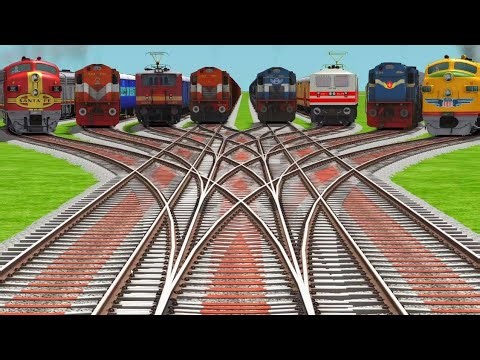 Eights Trains Run At Curve Branches Railroad Tracks | train simulator indian railways#railways