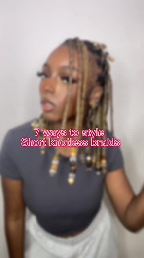 Short Knotless Braids with Beads: Different Hairstyles