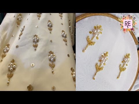 Eid special ✨eid dress designing,All over hand embroidery beads work on eid outfit. #beadwork #beads