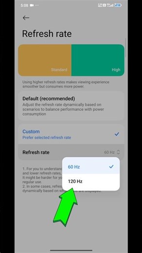 Redmi Note 14 Pro Plus 120Hz Refresh Rate Setting