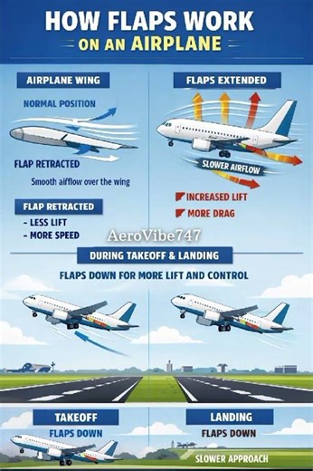 How the flaps work on an airplane ✈️