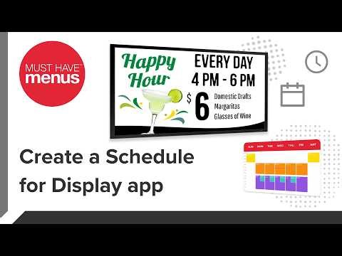 MustHaveMenus Display: Create a Schedule with Events
