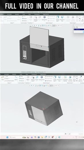 Furnace 🤯 Design in Creo Parametric 7.0 #shorts #trending