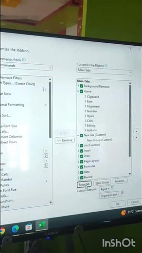 How to add a new custom tab in excel