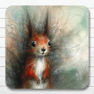 Red Squirrel Square Coasters, 9cm X 9cm, Cork Backed, Gloss Finish, Friendship Gift - Etsy UK