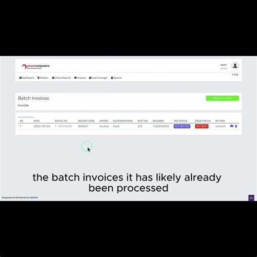 PowerVFD Portal Guide | 4.2 Batch Invoice