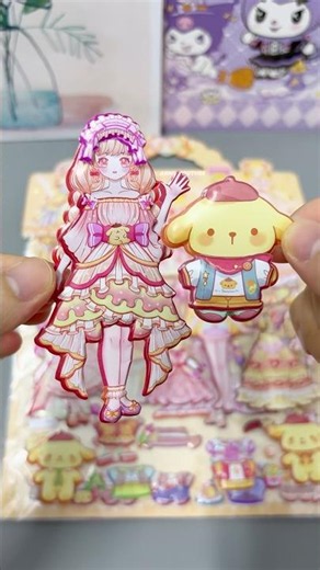 Pompompurin Sanrio Girl Double-layer 3D Sticker #shorts #anmyyoutube #anmylittleworld